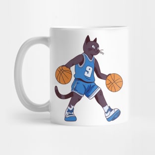 Black Cat Playing Basketball Mug